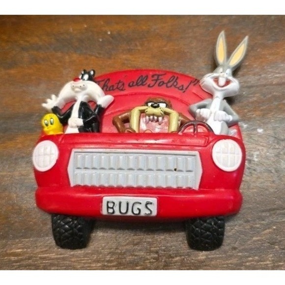 Warner Bros. Other - Vintage 1990s Looney Tunes 3D Fridge Magnet Bugs Bunny Sylvester Tweety Taz 3"